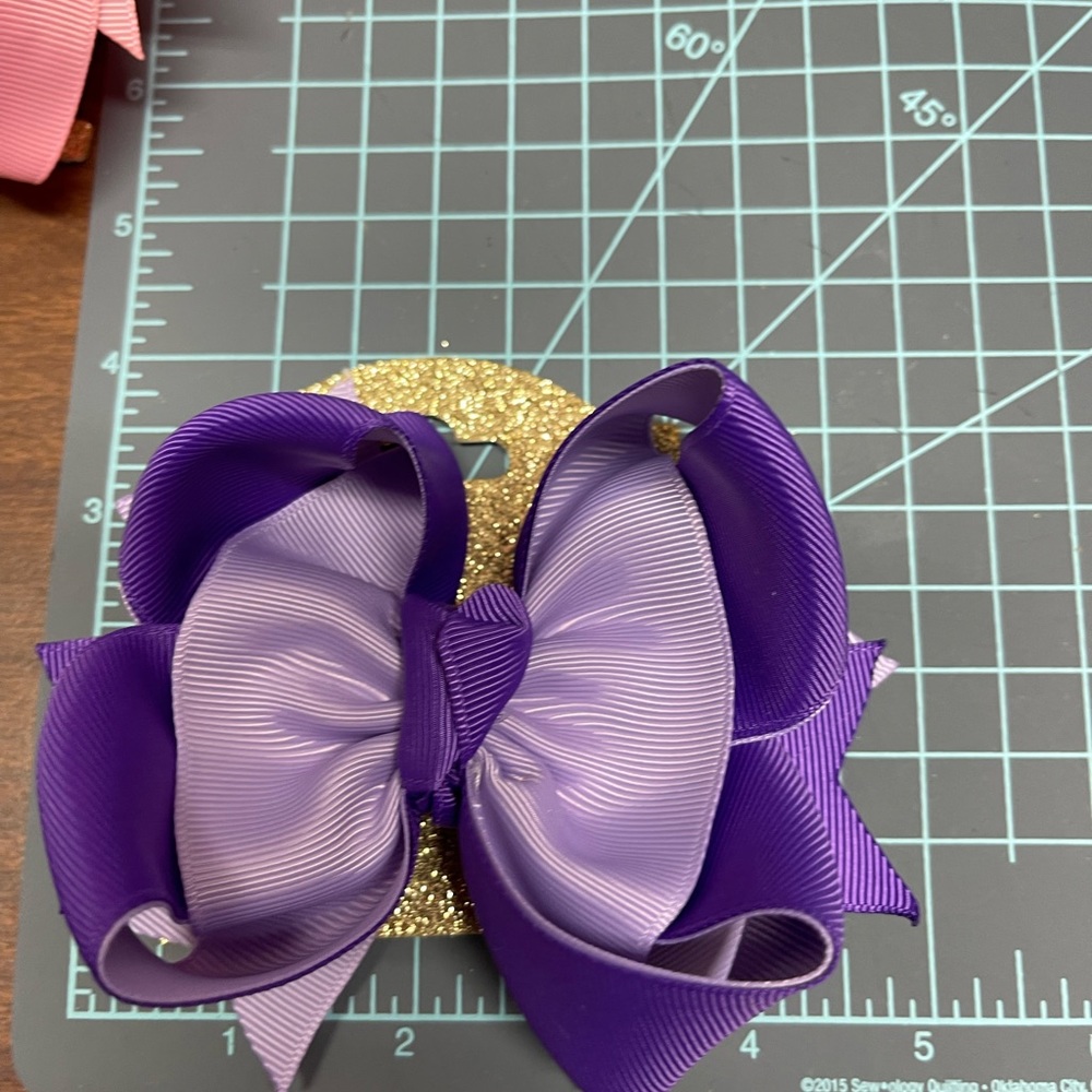Purple 2 tone hair bow